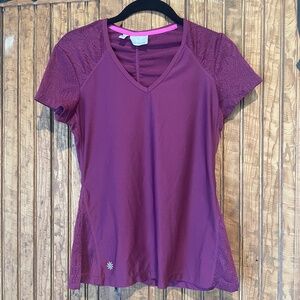 Athlete V-Neck Short Sleeve Yoga Running Shirt Size XS